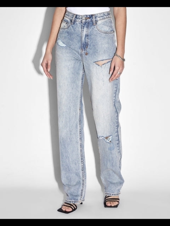 Ksubi Denim - Ksubi Light Blue Distressed Straight-Leg Jeans